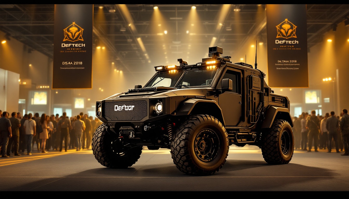 découvrez le dsa 2018, où deftech a présenté la nouvelle variante du véhicule tout terrain condor, spécialement conçue pour le soutien logistique. un ingéniosité et une performance optimales au service des opérations militaires.