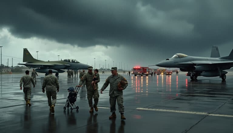 découvrez comment la base aérienne de macdill a réussi à éviter des dommages importants lors d'une tempête récente, tandis que les habitants et les avions restent en état d'évacuation pour assurer leur sécurité. un aperçu des impacts climatiques sur la région et des mesures de précaution mises en place.